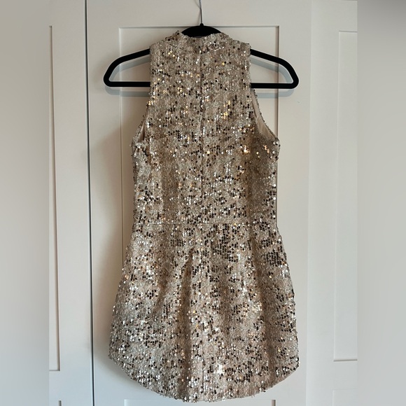 Amanda Uprichard Marshall Mini Dress in Gold - Picture 3 of 3